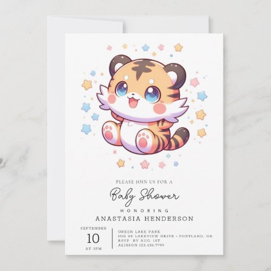 Oerwoud Tiger Baby shower Kaart (Voorkant)