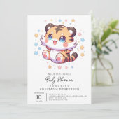 Oerwoud Tiger Baby shower Kaart (Staand voorkant)