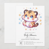 Oerwoud Tiger Baby shower Kaart (Voorkant / Achterkant)