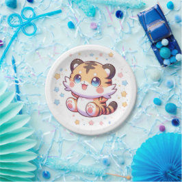 Oerwoud Tiger Baby shower Papieren Bordje