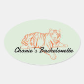 Oerwoud Tiger Bachelorette Ovale Sticker (Voorkant)