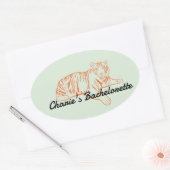 Oerwoud Tiger Bachelorette Ovale Sticker (Envelop)