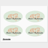 Oerwoud Tiger Bachelorette Ovale Sticker (Vel)
