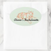 Oerwoud Tiger Bachelorette Ovale Sticker (Tas)