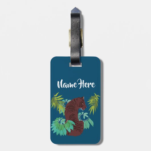 Oerwoud Tiger Bagagelabel (Achterkant verticaal)