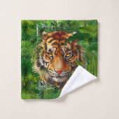 Oerwoud Tiger Bath-handdoekset | Kleurrijke tijger Bad Handdoek (Wasdoekje)