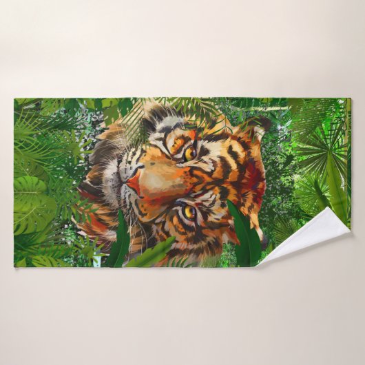Oerwoud Tiger Bath-handdoekset | Kleurrijke tijger Badhanddoek (Badhanddoek)