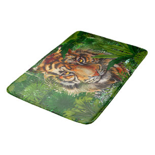Oerwoud Tiger Bath Mat Kleurrijke tijgerkunst