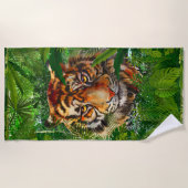 Oerwoud Tiger Beach Towel | Kleurrijke tijger Strandlaken (Voorkant)