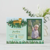 Oerwoud Tiger Birthday Zoo Safari Wilde Foto Kaart (Staand voorkant)