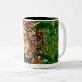 Oerwoud Tiger Coffee Mok | Kleurrijke Tiger Art Cu (Voorkant rechts)