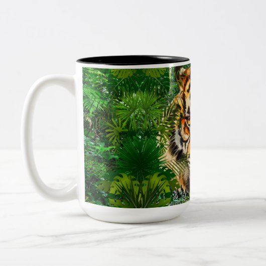 Oerwoud Tiger Coffee Mok | Kleurrijke Tiger Art Cu (Links)