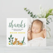 Oerwoud Tiger | Dank u wel | Baby shower-fotokaart Kaart (Staand voorkant)