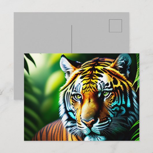 Oerwoud Tiger - doorboren en vrij Briefkaart (Voorkant / Achterkant)