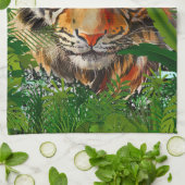Oerwoud Tiger Kitchen Towel | Kleurrijke tijgerkun Theedoek (Gevouwen)