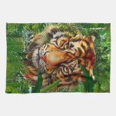 Oerwoud Tiger Kitchen Towel | Kleurrijke tijgerkun Theedoek (Horizontaal)
