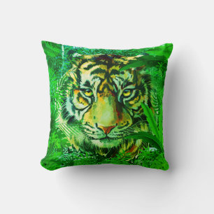Oerwoud Tiger Pillow Green Tiger Pillow Kussen