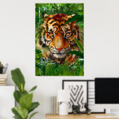 Oerwoud Tiger Poster | Colorful Tiger Poster (Thuiskantoor)