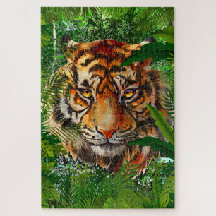 Oerwoud Tiger Puzzle Colorful Tiger Puzzle Legpuzzel