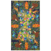 Oerwoud Tiger Sun Beer Peacock Monkey Indian Rolle Tafelkleed (Voorkant)
