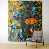 Oerwoud Tiger Sun Beer Peacock Monkey Indian Rolle Wandkleed (In situ)