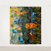 Oerwoud Tiger Sun Beer Peacock Monkey Indian Rolle Wandkleed (Voorkant)