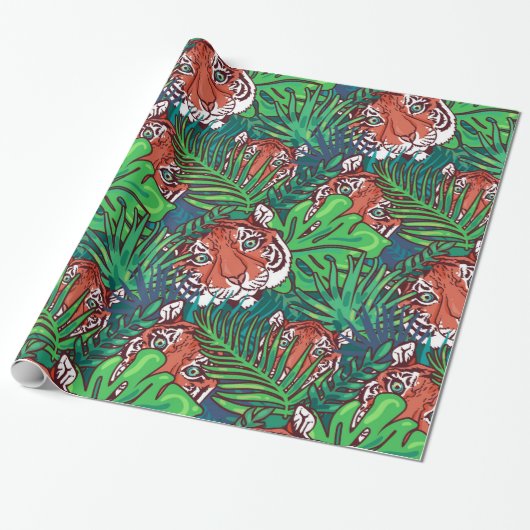 Oerwoud Tiger Wrapping Paper | Vet en exotisch Cadeaupapier (Uitgerold)