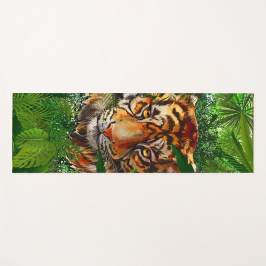 Oerwoud Tiger Yoga Mat | Kleurrijke tijgertekening (Voorkant (horizontaal))