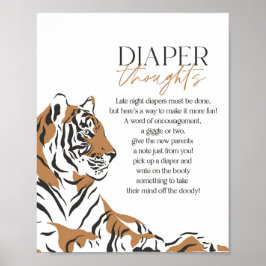 oerwoud tijger baby shower laat in de nacht poster