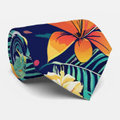 Oerwoud Tijger Bloemen Aangepast Patroon Stropdas (Opgerold)