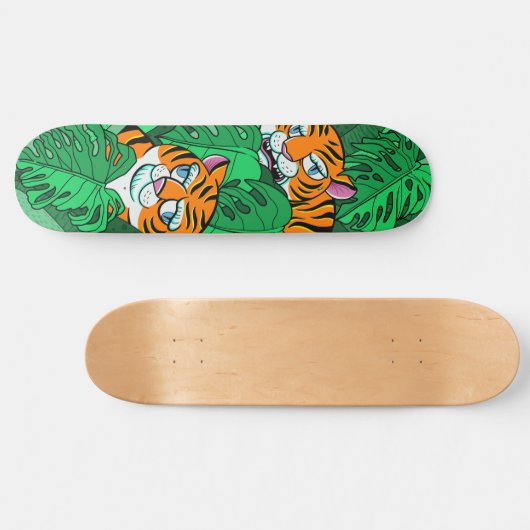 Oerwoud tijger kinder skateboard (Horizontaal)
