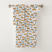 Oerwoud tijger op witte badhanddoekset bad handdoek (Insitu)