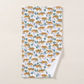 Oerwoud tijger op witte badhanddoekset bad handdoek (Handdoek)