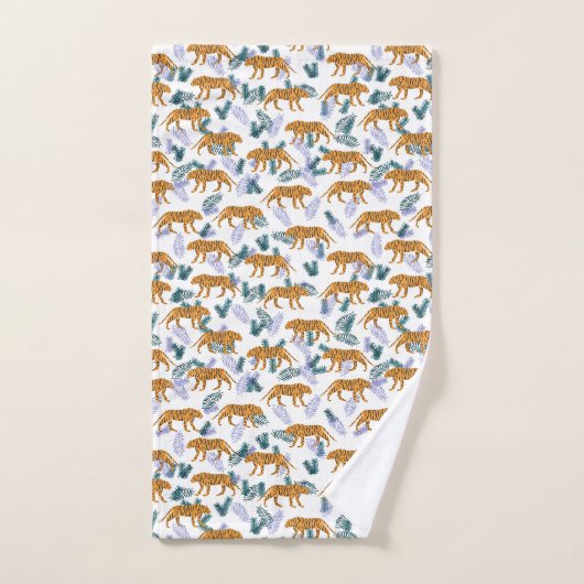 Oerwoud tijger op witte badhanddoekset bad handdoek (Handdoek)