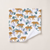 Oerwoud tijger op witte badhanddoekset bad handdoek (Wasdoekje)
