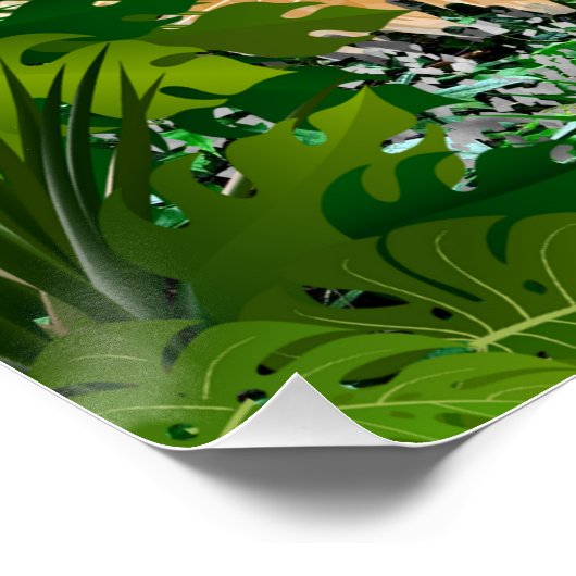 Oerwoud tijger Poster - Kleurrijke tijger Poster g (Hoek)