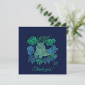 Oerwoud tijgerblauw bedankkaart (Staand voorkant)