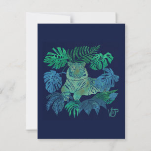 Oerwoud tijgerblauw briefkaart