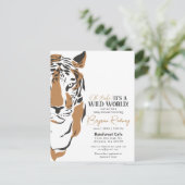 oerwoud tijgerjongen baby shower uitnodigen briefkaart (Staand voorkant)