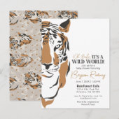 oerwoud tijgerjongen baby shower uitnodigen briefkaart (Voorkant / Achterkant)