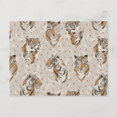 oerwoud tijgerjongen baby shower uitnodigen briefkaart (Achterkant)