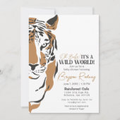 oerwoud tijgerjongen baby shower uitnodigen kaart (Voorkant)