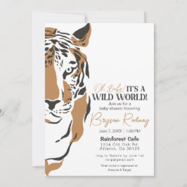 oerwoud tijgerjongen baby shower uitnodigen kaart