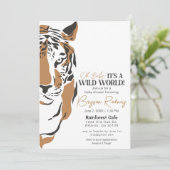 oerwoud tijgerjongen baby shower uitnodigen kaart (Staand voorkant)