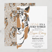 oerwoud tijgerjongen baby shower uitnodigen kaart (Voorkant / Achterkant)
