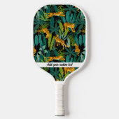 Oerwoud tijgerpalm Leaf Pattern - Aangepaste tekst Pickleball Paddle (Voorkant)