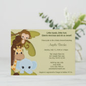 Oerwoud Time Animals Baby shower Invitation JTN-E Kaart (Staand voorkant)