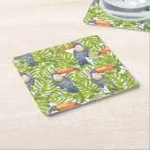 Oerwoud Toucan Bird Tretern Pattern Kartonnen Onderzetters (Schuin)