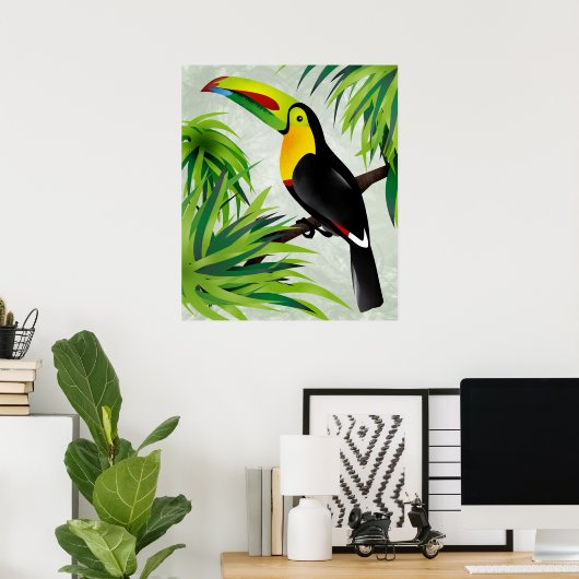 Oerwoud Toucan Poster (Thuiskantoor)