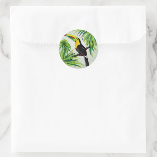 Oerwoud Toucan Ronde Sticker (Tas)